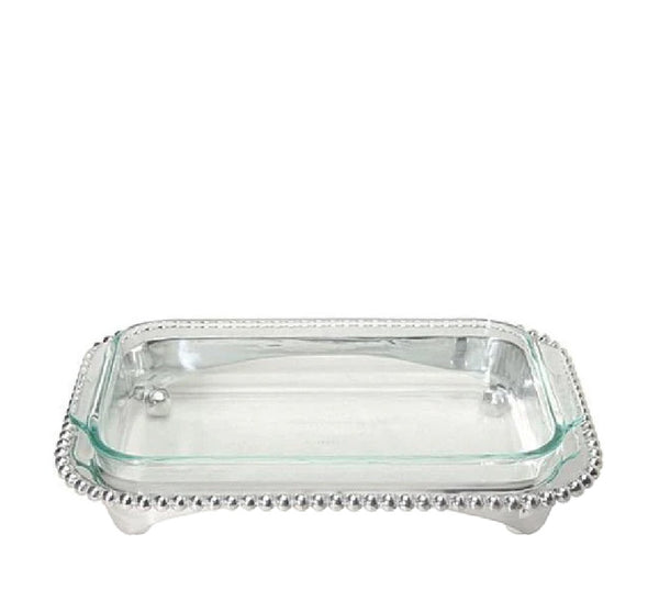 Pearled Oblong Casserole Caddy with 3-Quart Pyrex