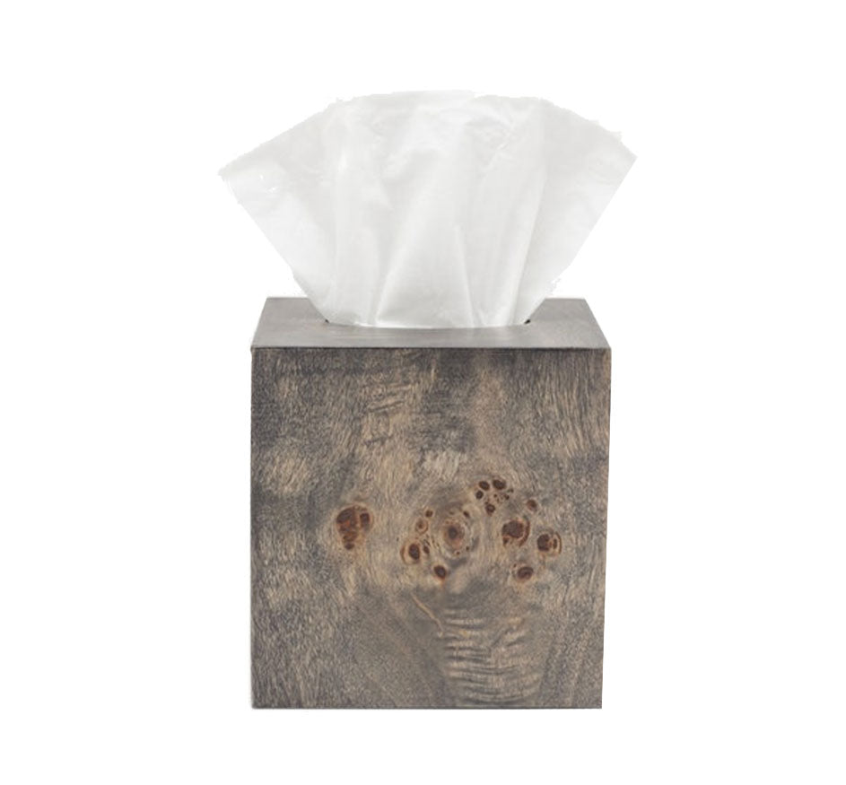 Bern Tissue Box In Ash Gray Mappa Burl