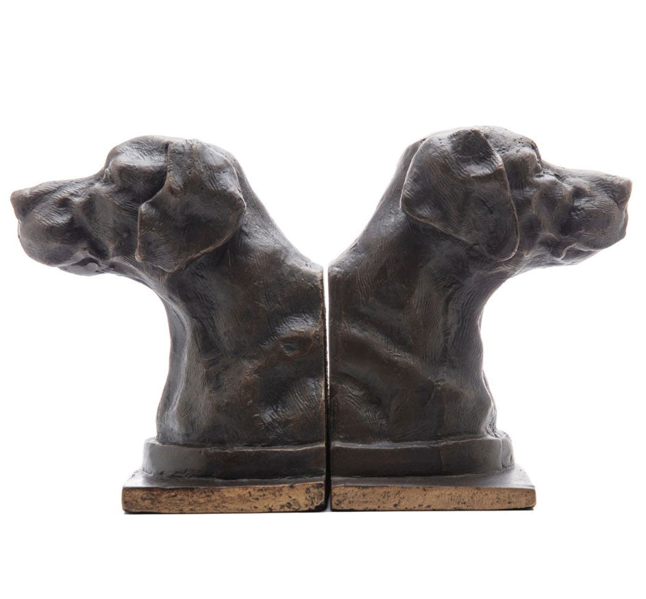 Bronze Lab Iron Bookends