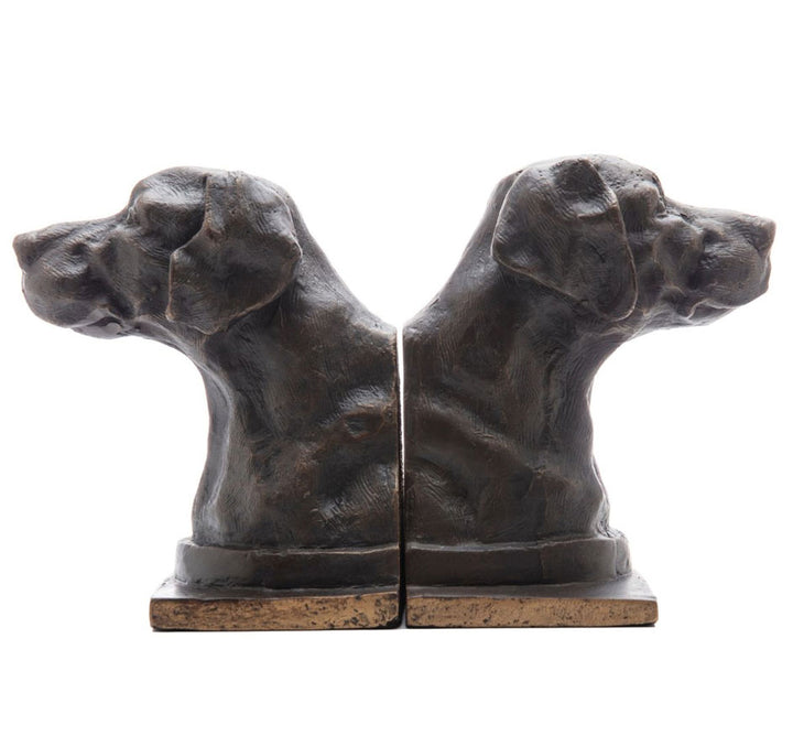 Bronze Lab Iron Bookends