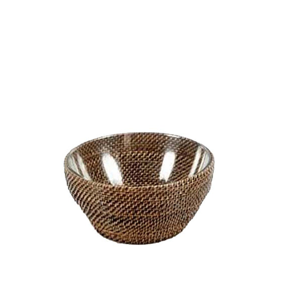 Medium Woven Serving Bowl with Glass Insert
