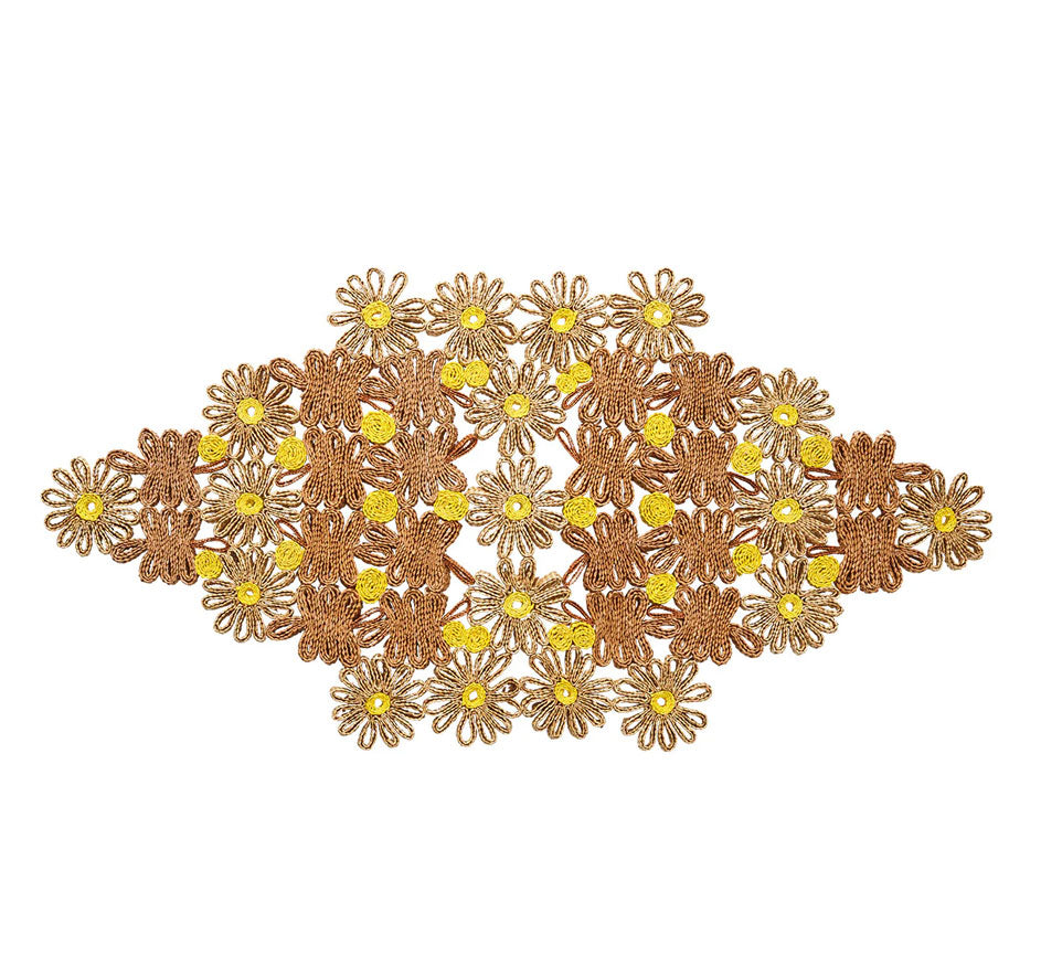 Daisy Runner in Natural & Yellow