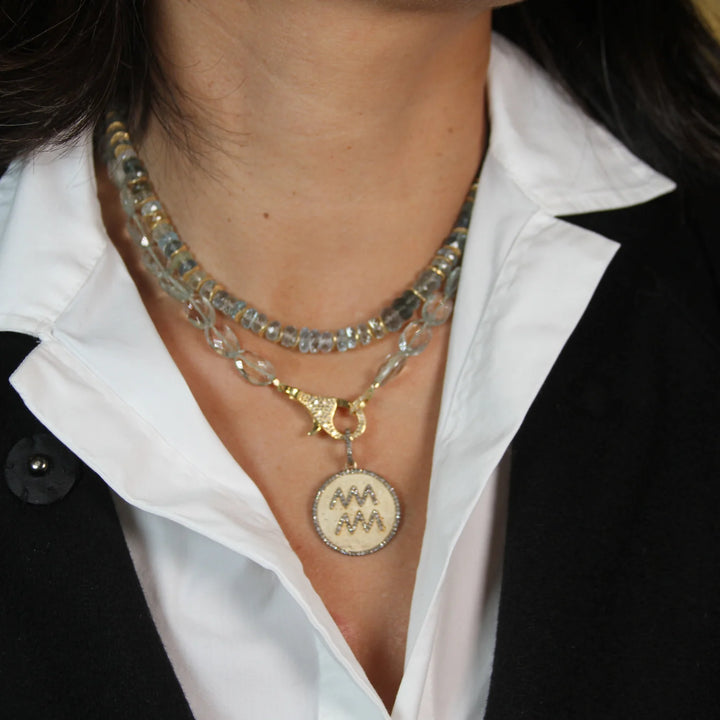 Festive Necklace In Green Aqua