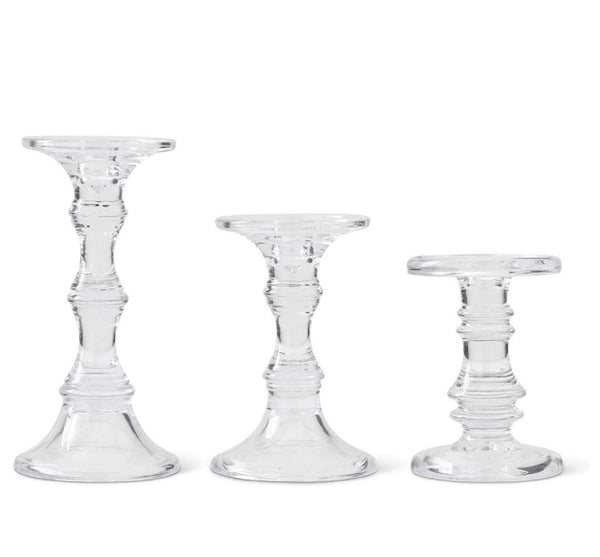 Glass Candleholders (Set of 3)