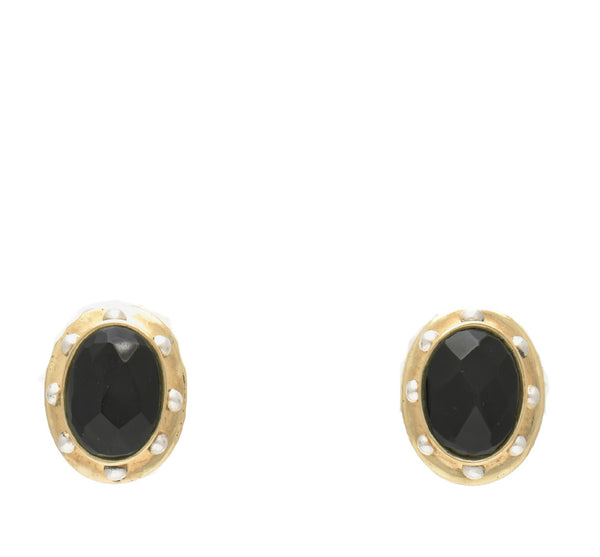 MATERIAL-POSSESSIONS-Onyx-Oval-Clip-On-Earrings