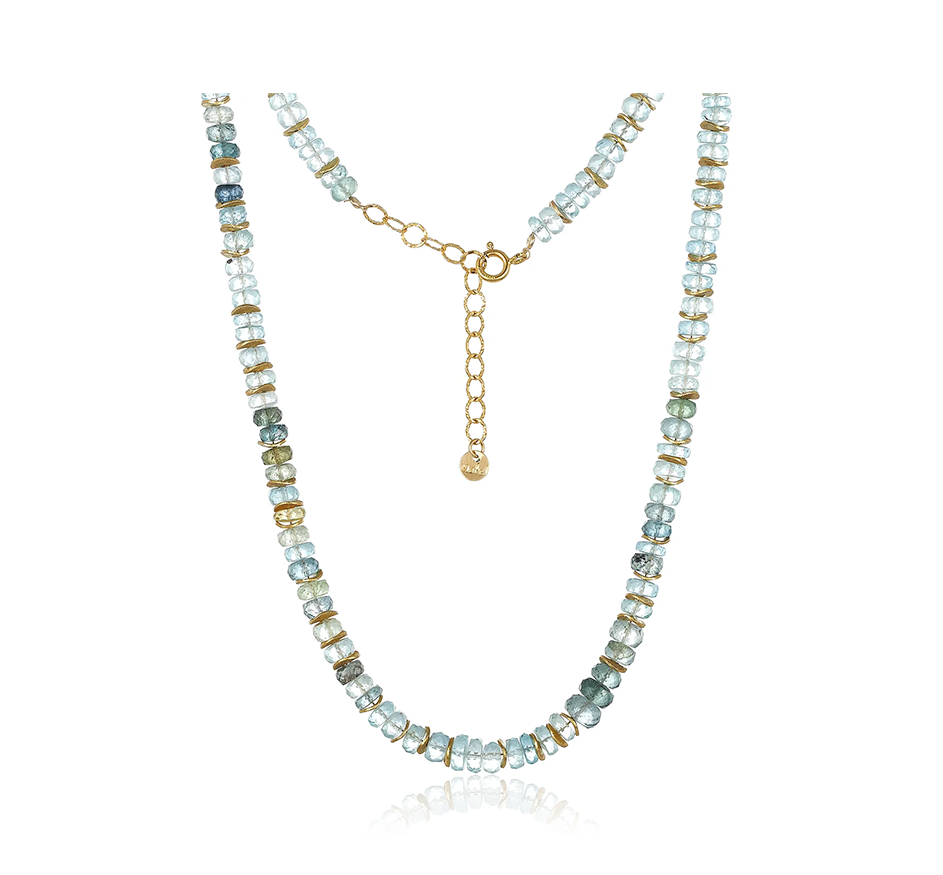 Festive Necklace In Green Aqua