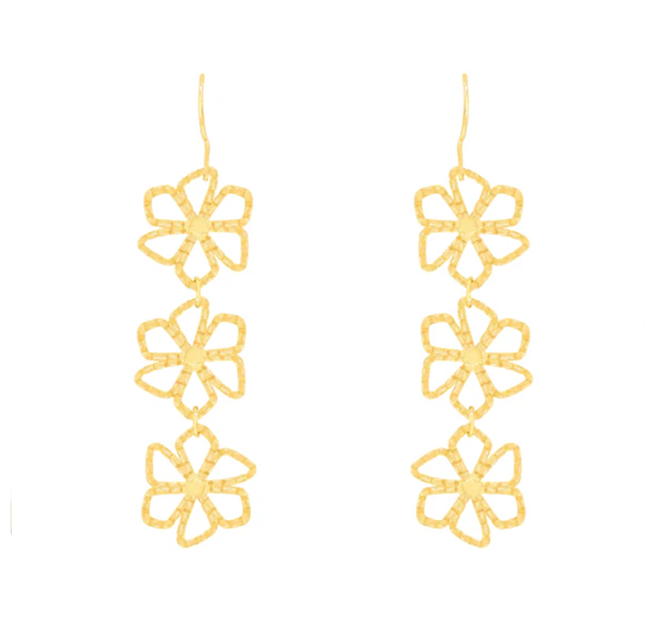 India 3 Flower Earrings