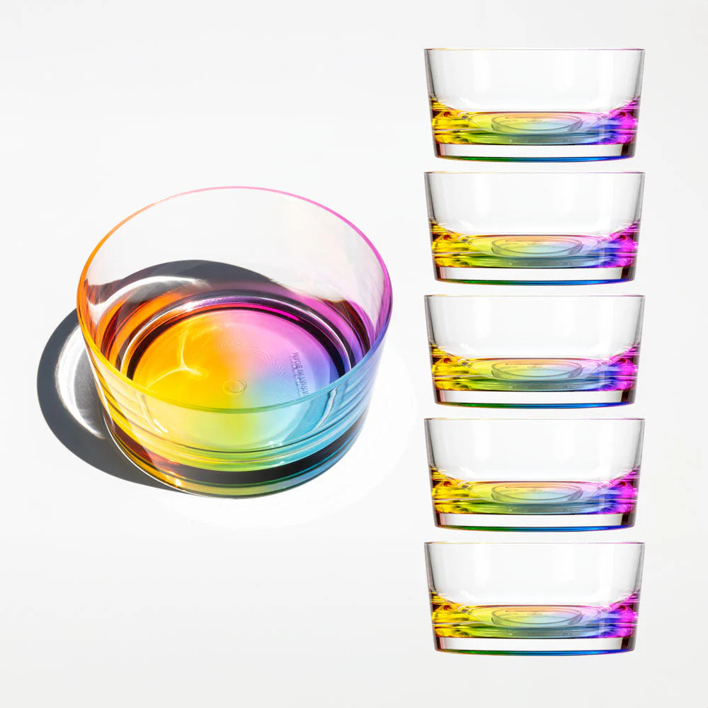 Teardrop  Rainbow Acrylic Salad Bowl