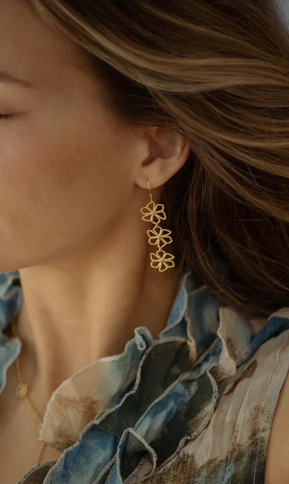 India 3 Flower Earrings