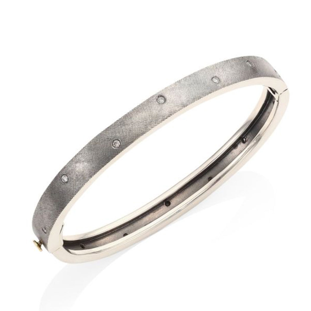 Silver Diamond Scattered Bangle