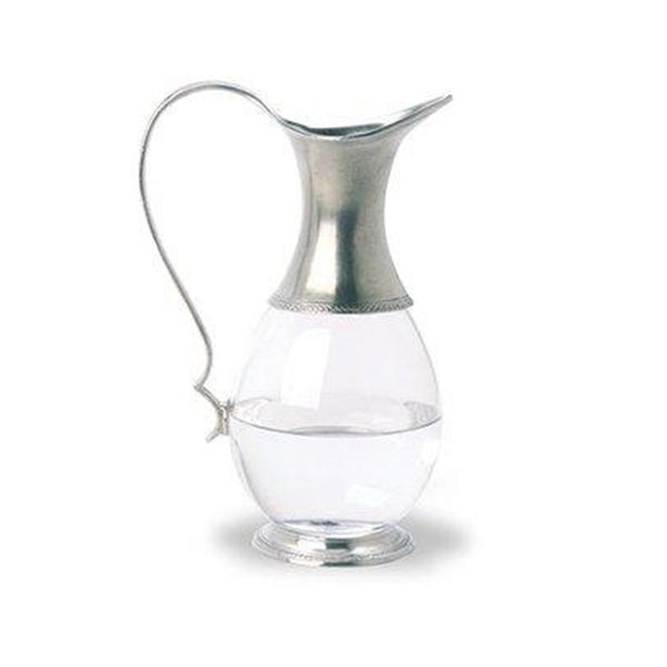 Glass & Pewter Pitcher