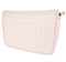 Small Pink Woven Leather Full flap Purse