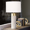 Harlow Shagreen Cylinder Lamp in Ivory Grey