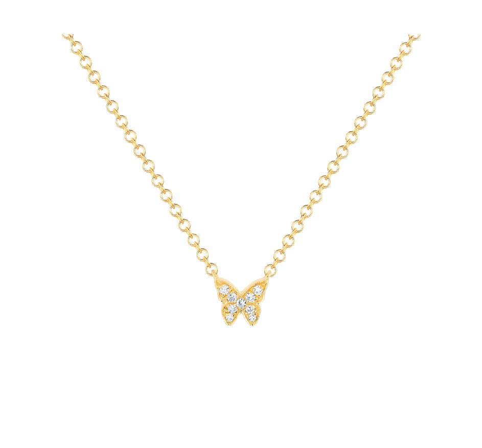 Baby Diamond Butterfly Necklace