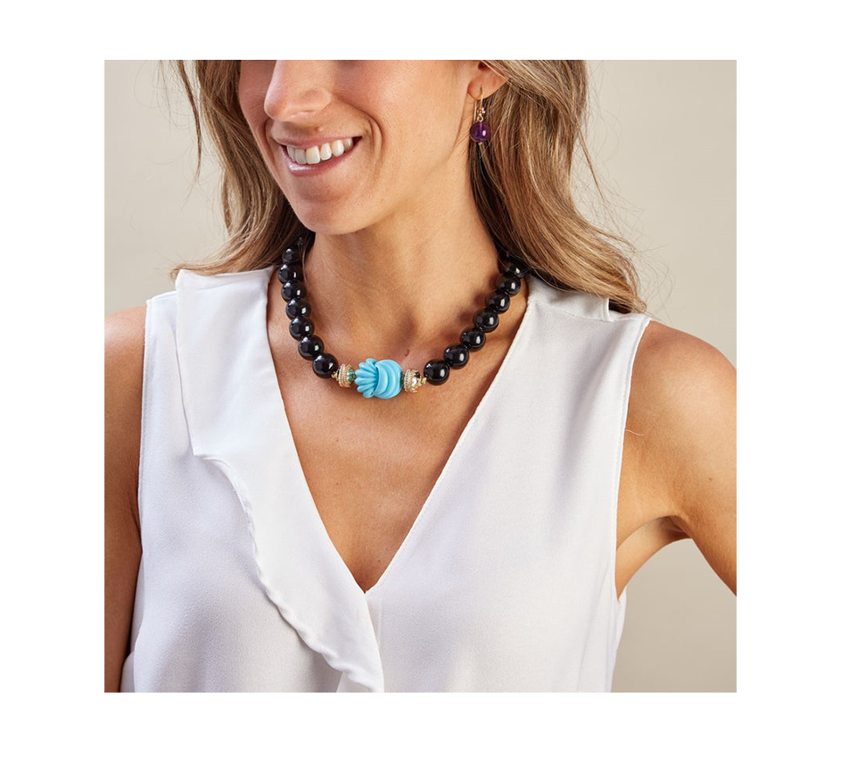 Victoire Black Onyx 16mm Necklace