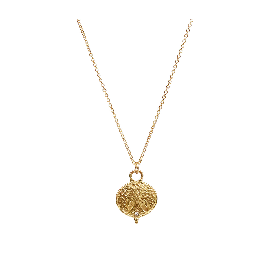 Gaia Petite Necklace in Yellow Bronze