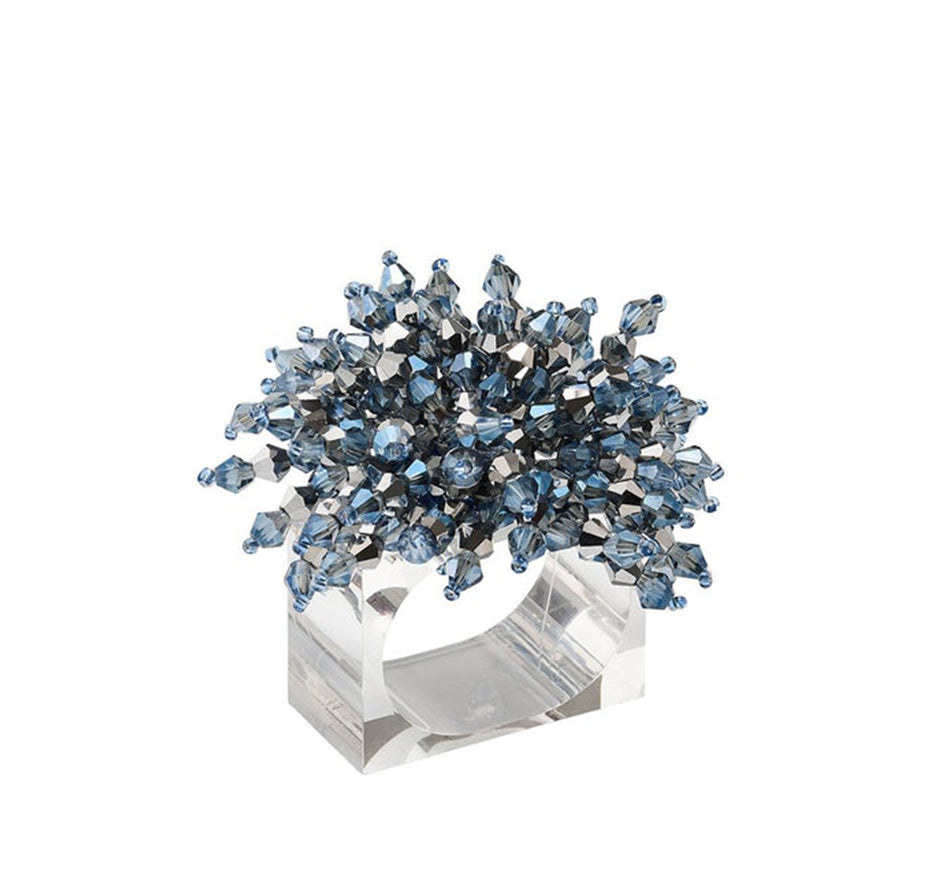 Brilliant Napkin Ring in Midnight Silver
