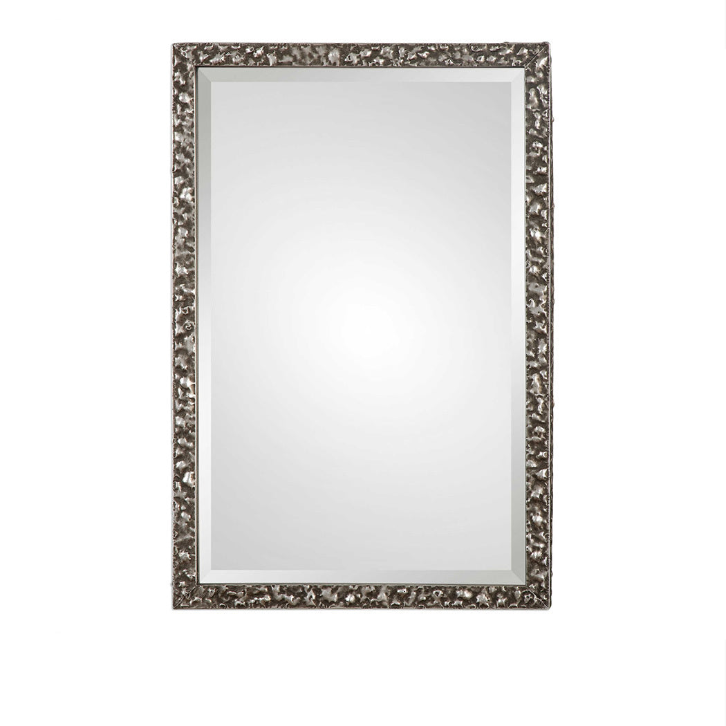 Heavily Textured Silver Framed Mirror 27x39
