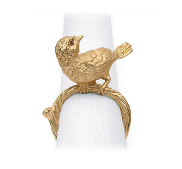 Bird Napkin Ring in Gold