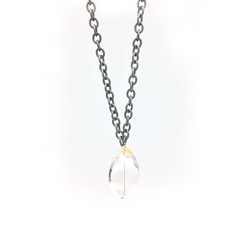 Malin Necklace in Oxidized Silver & Clear