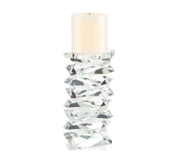 STACKED CRYSTAL CANDLE HOLDER (LARGE)