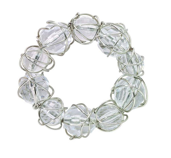 Silver Crystal Bubble Napkin Ring  (Sold in Sets of 4)