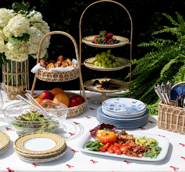 Provence Rattan Two Tiered Server - Whitewash