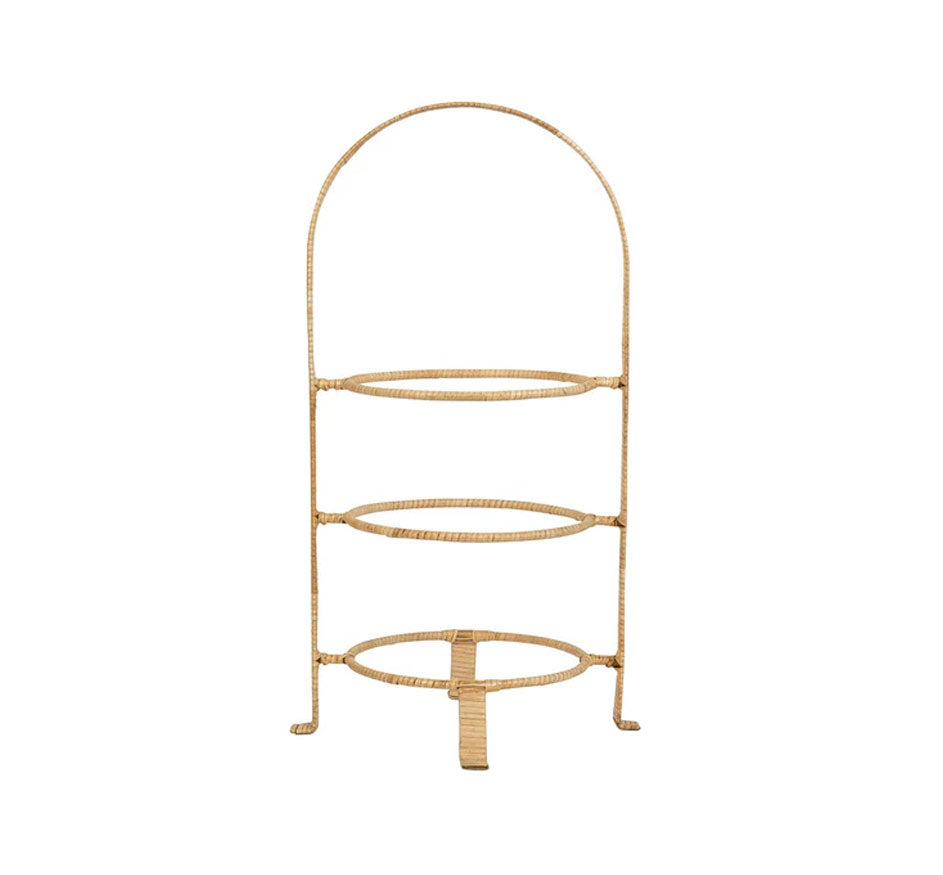 Provence Rattan Triple Tiered Server - Whitewash