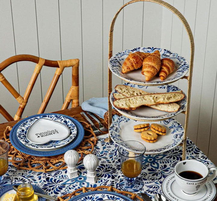 Provence Rattan Triple Tiered Server - Whitewash