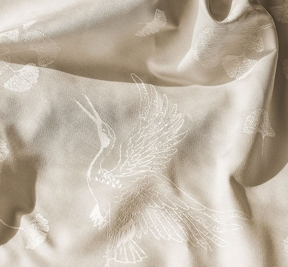 Mille Ginkos Naturel Jacquard Tablecloth 71x71