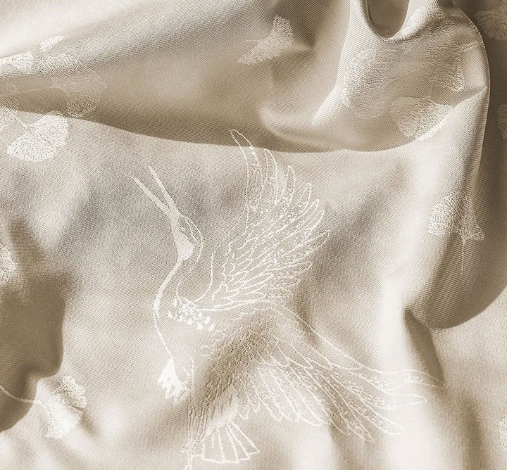 Mille Ginkos Naturel Jacquard Tablecloth 71x71