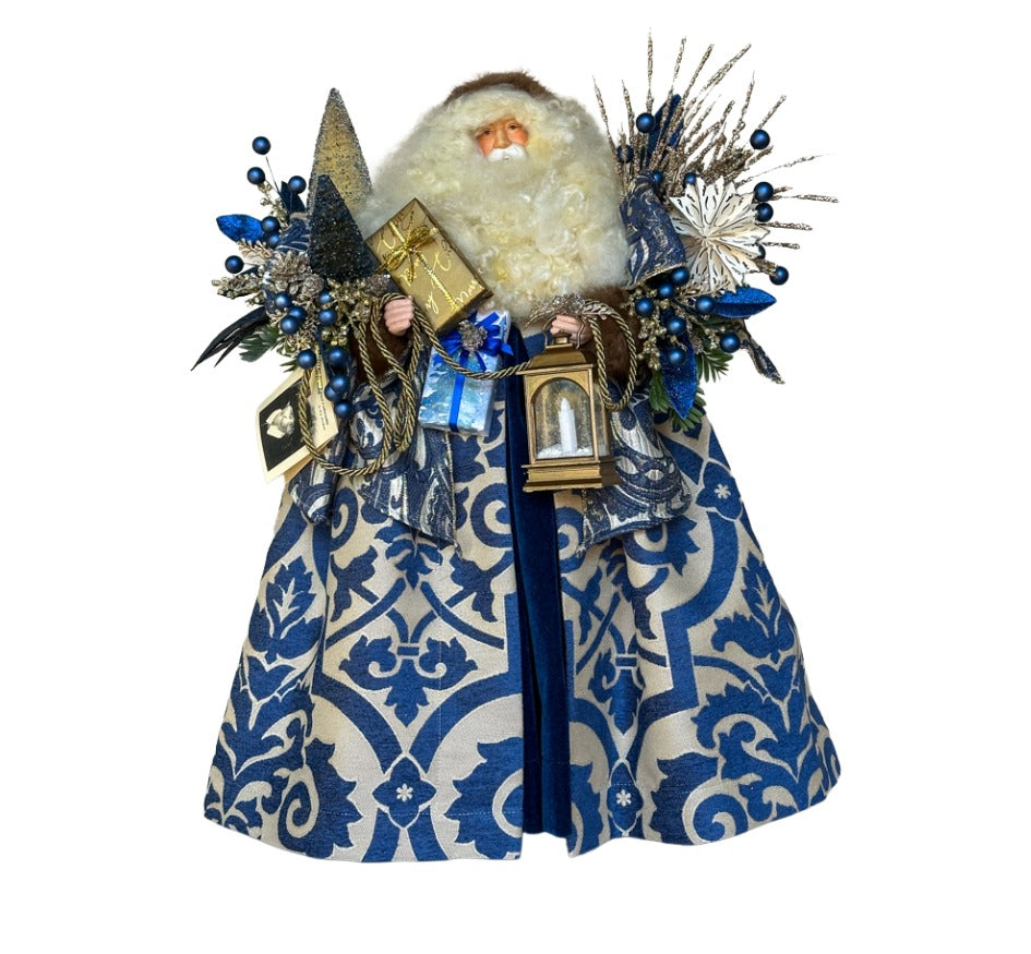 Glitzy Blue Santa