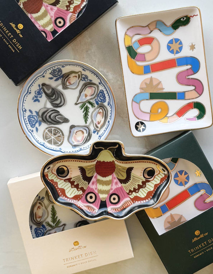 Moon Moth Porcelain Trinket/Dice Dish