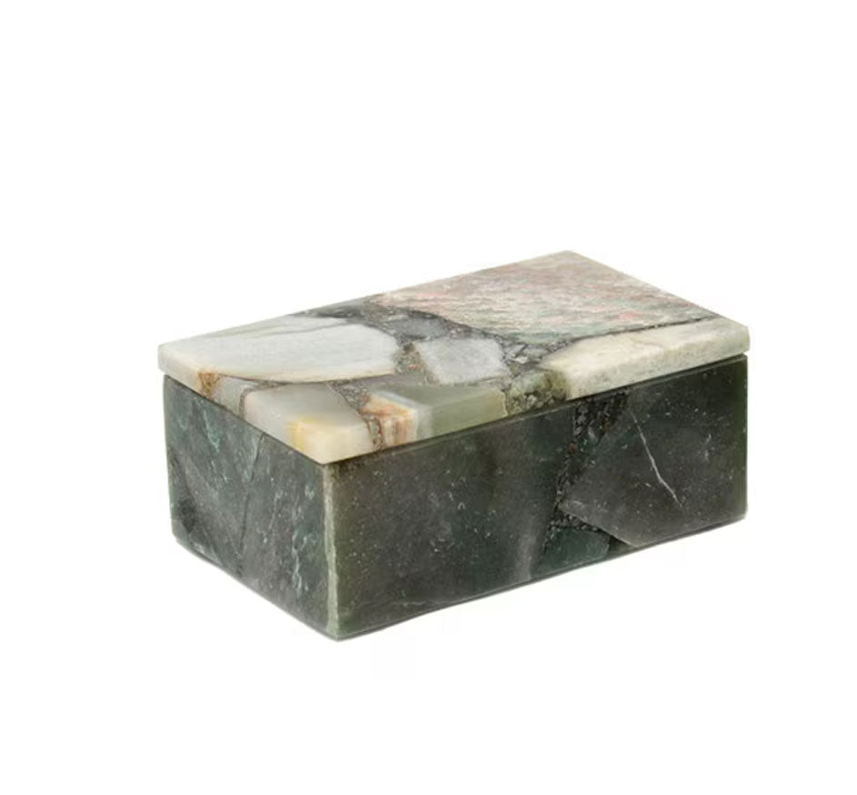 Agate Small Rectangular Box in Green