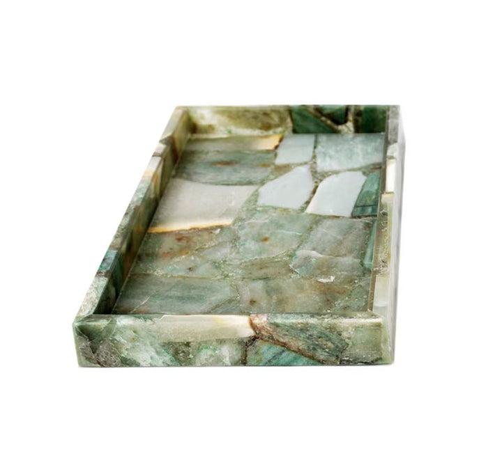 Agate Rectangle Trays in Green (Available in 2 Sizes)