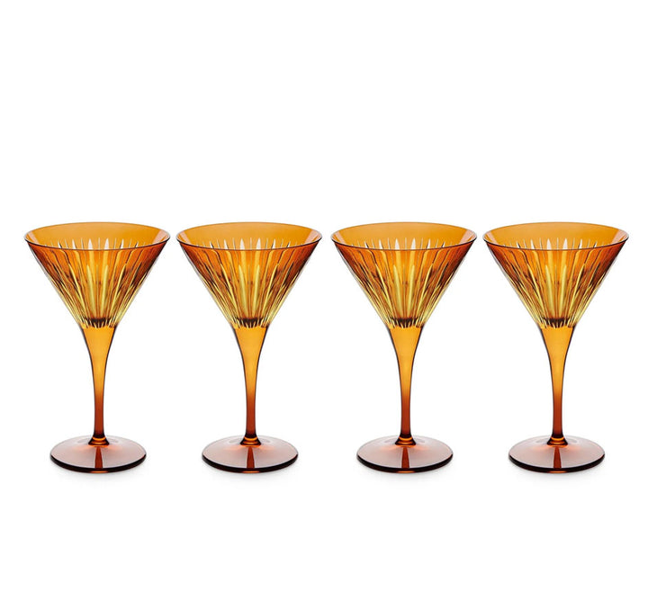 Prism Martini Glasses - (Set of 4, Available in 4 Colors)