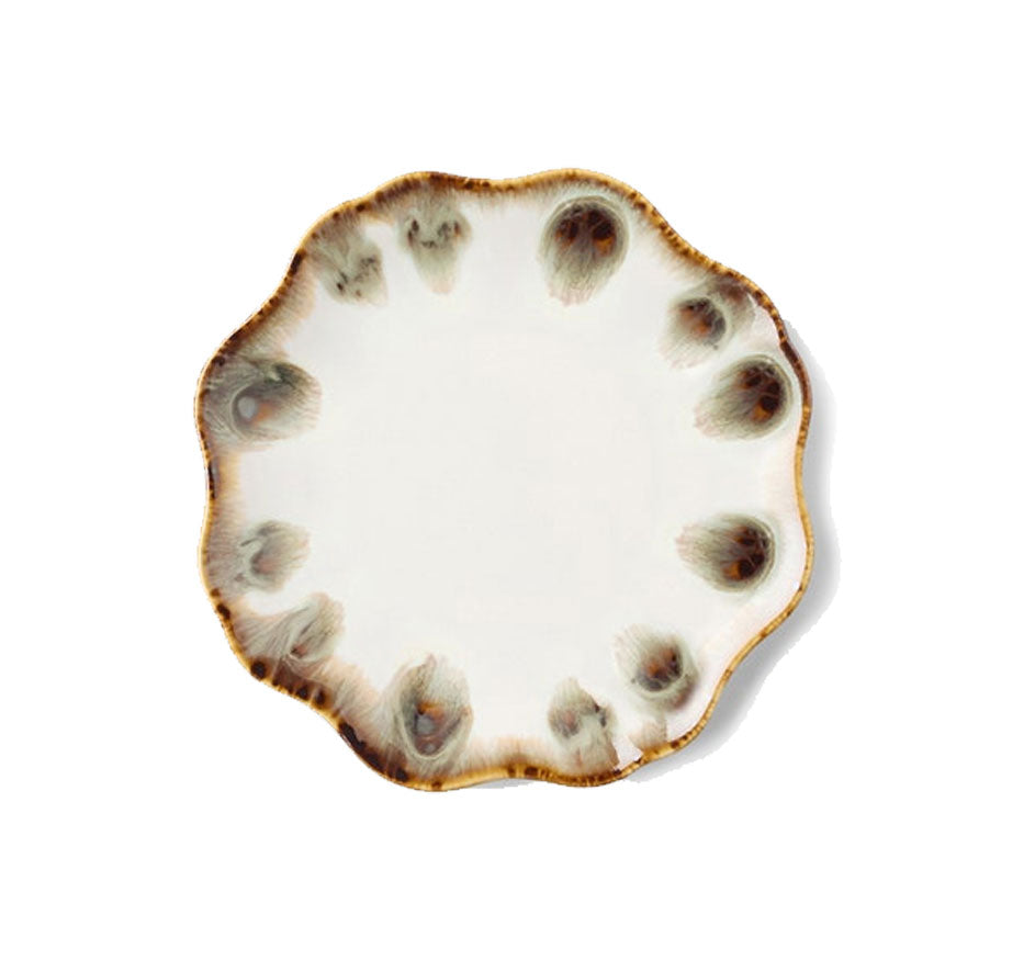 Amoria Stoneware Bread Plate In Almond/Sage