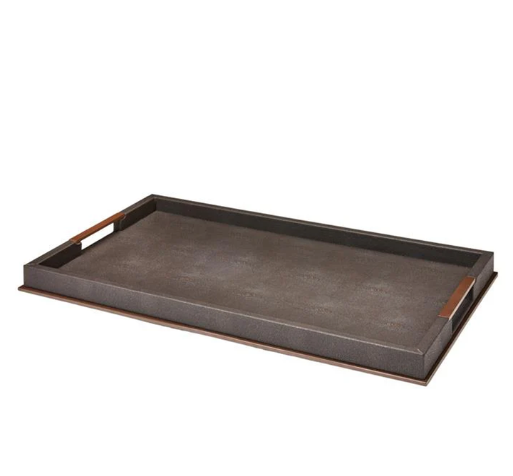 Large Anthracite Shagreen Tray