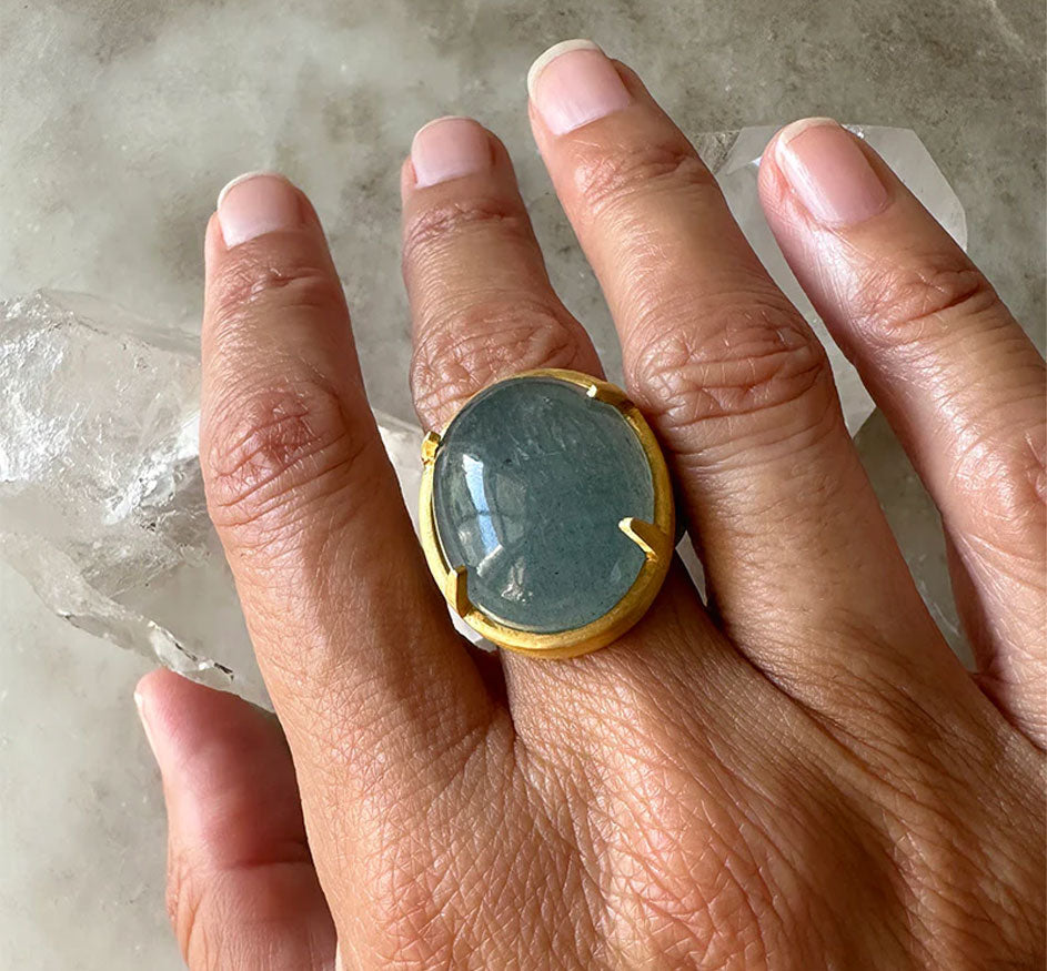 Aquamarine Oval Ring