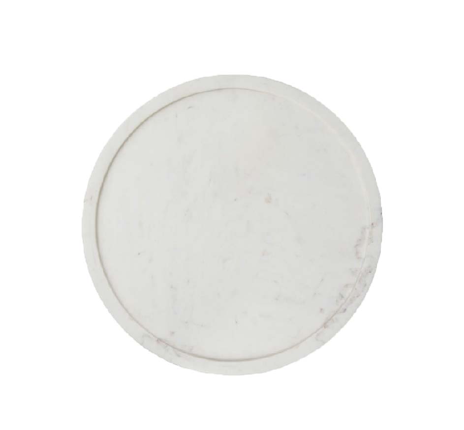 Portia Lazy Susan in White Marble