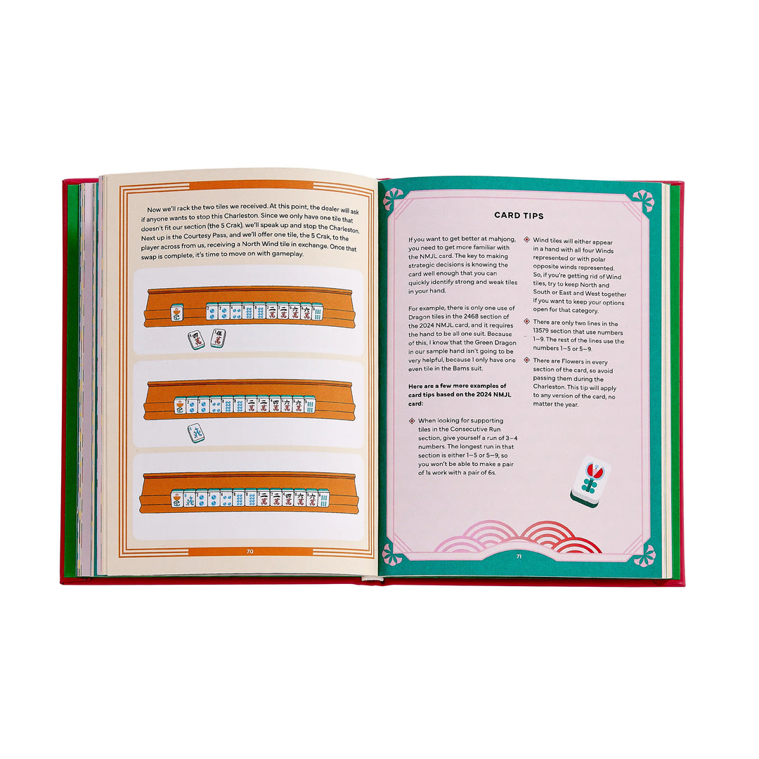 Play Mahjong Pink Leather Book