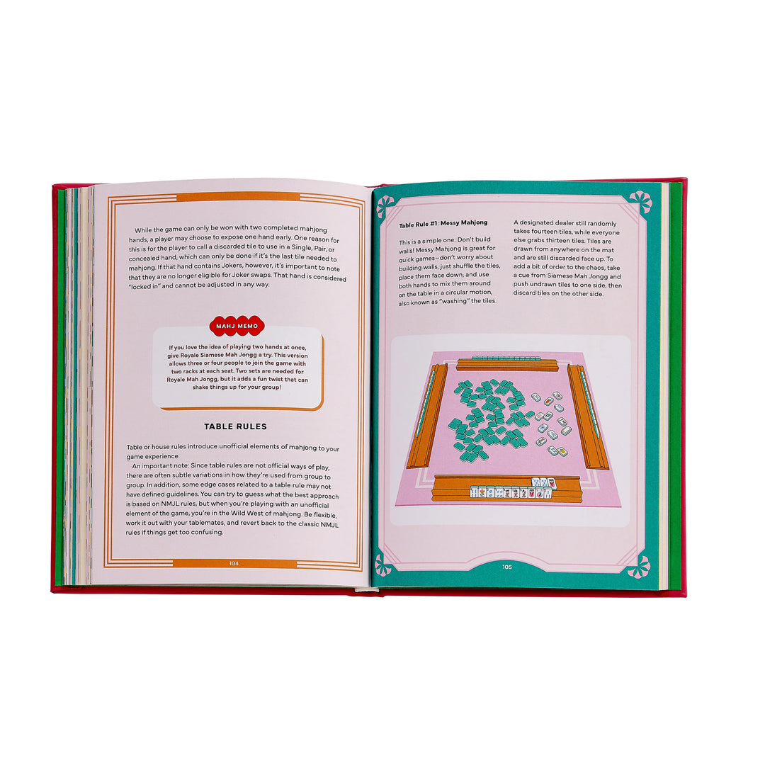 Play Mahjong Pink Leather Book
