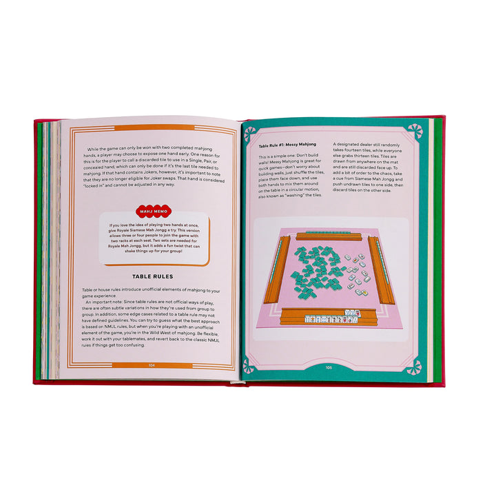 Play Mahjong Pink Leather Book