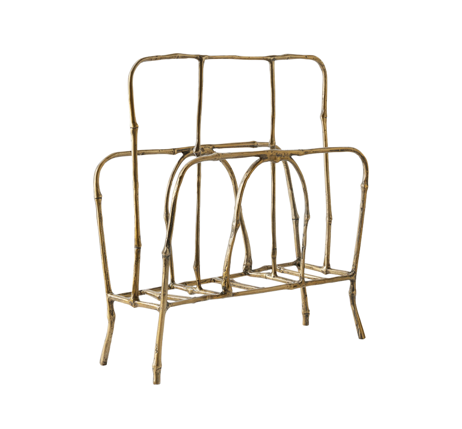 Bamboo Magazine Rack in Gold Leaf