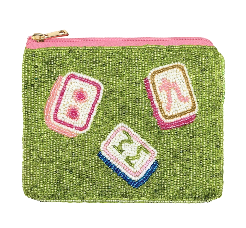 Beaded Pouch - Mahjong Tiles
