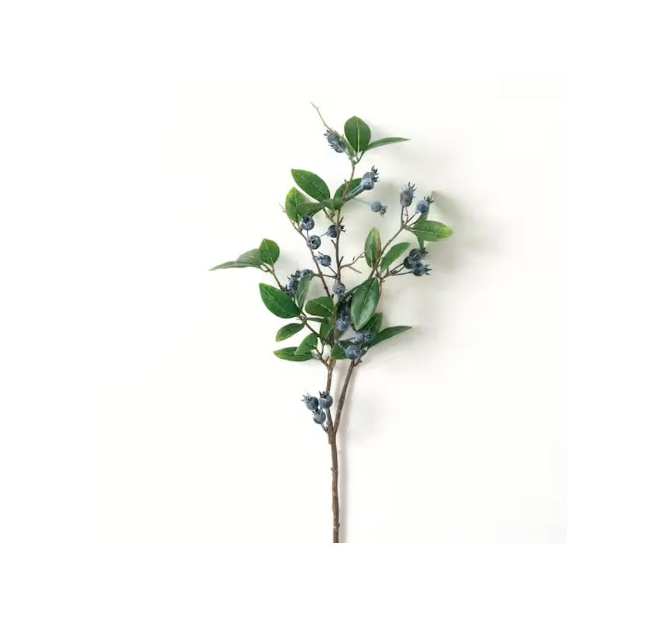 Blue Indoor Artificial Berry And Foliage Flower Spray