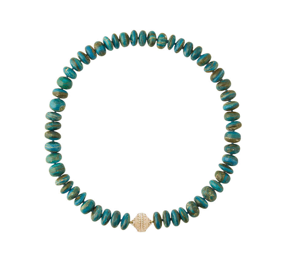Blue Opaline 10-12mm Rondelle necklace