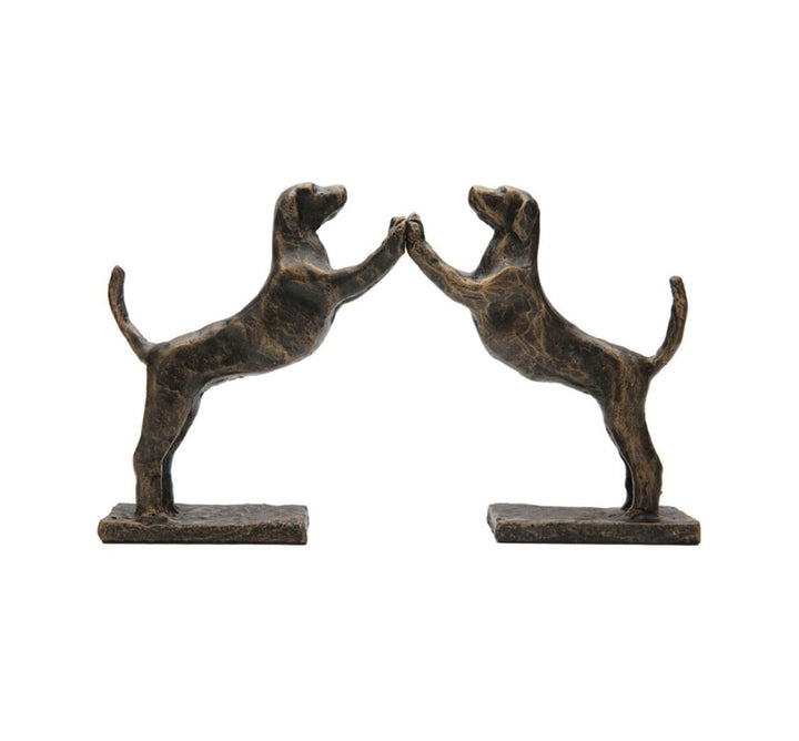 Bronze Leaning Hound Bookends