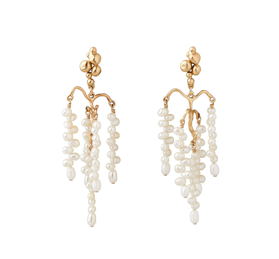 Wisteria Pearl Bronze Chandelier Earring