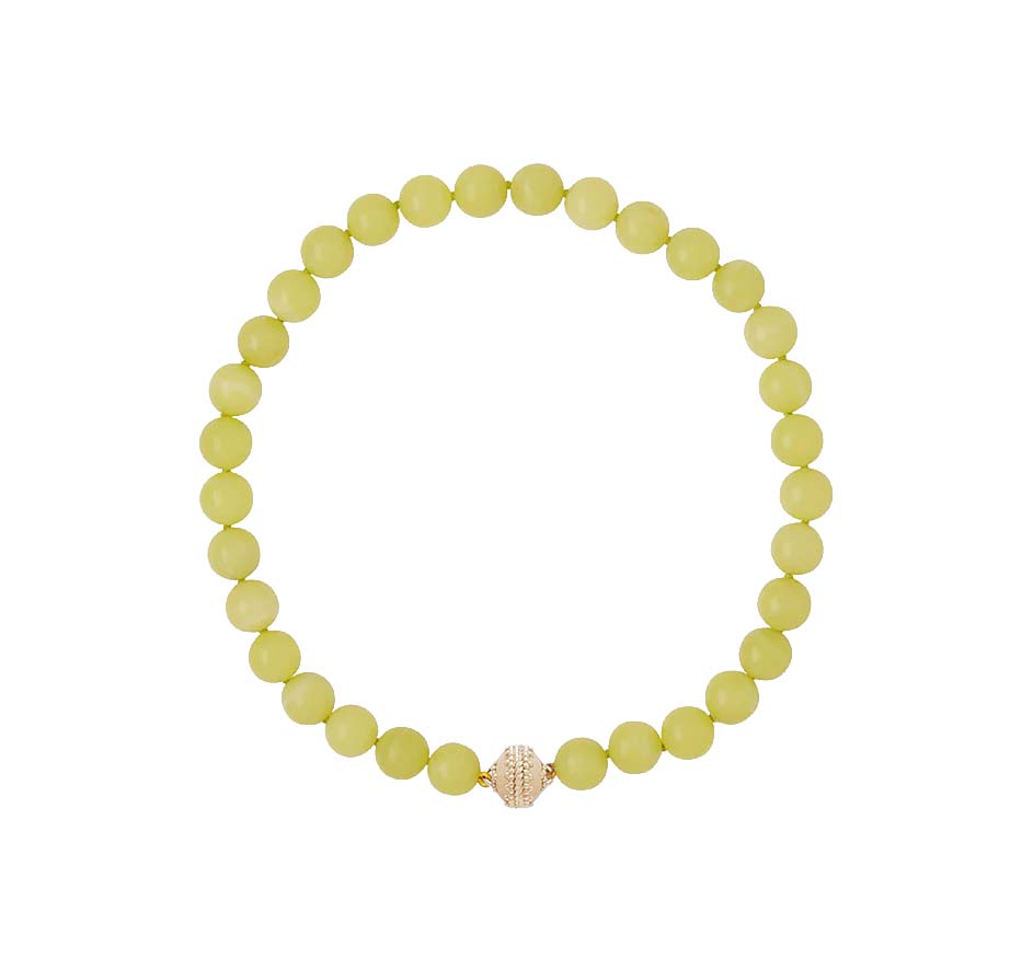 Victoire Lemon Jade 12mm Necklace